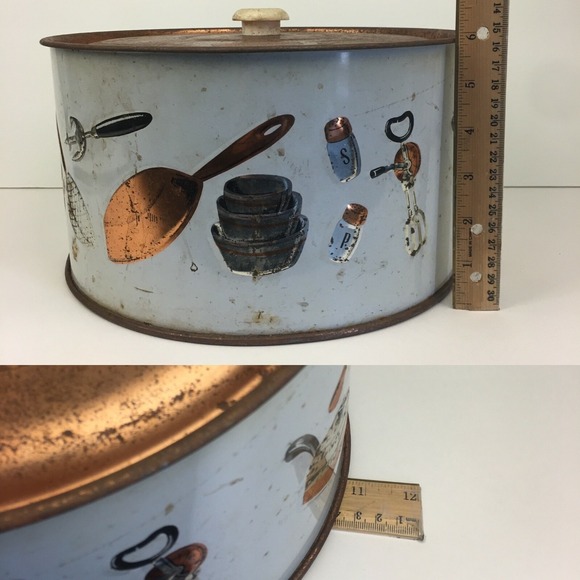 Weibro Chicago USA Lid Only Cake Cover Retro Vtg Copper White Color Rustic READ - Picture 2 of 11
